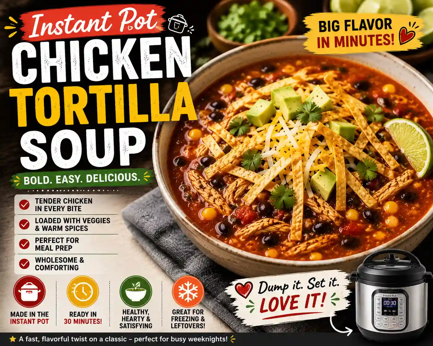 Instant Pot Chicken Tortilla Soup