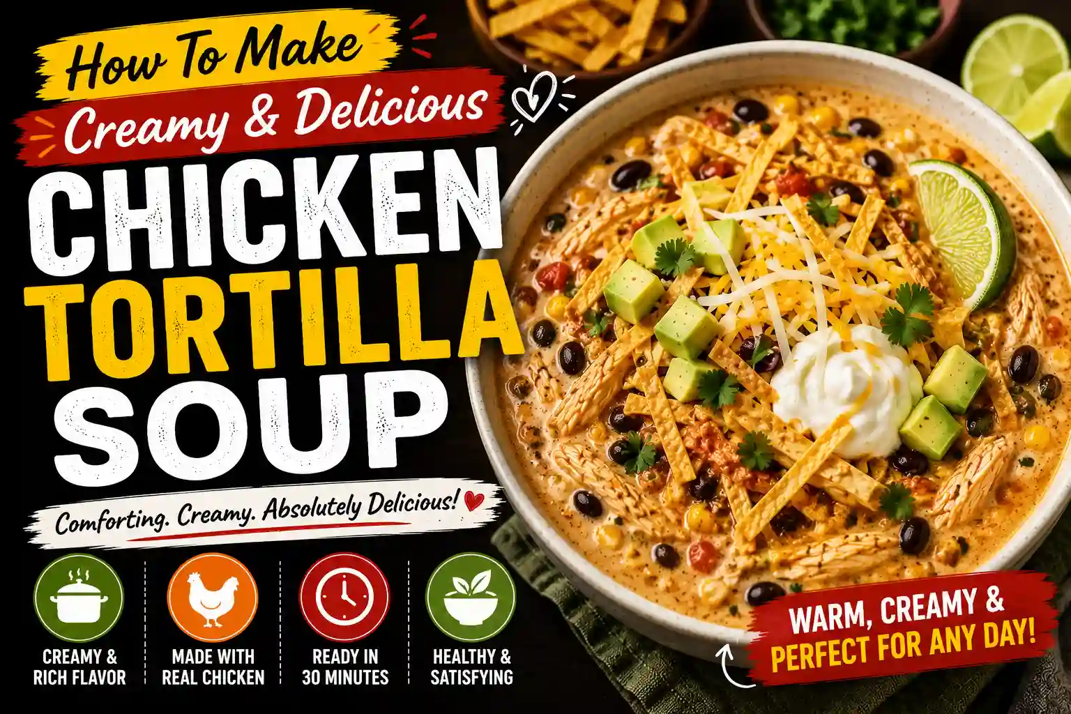 How to Make Creamy & Delicious Chicken Tortilla Soup