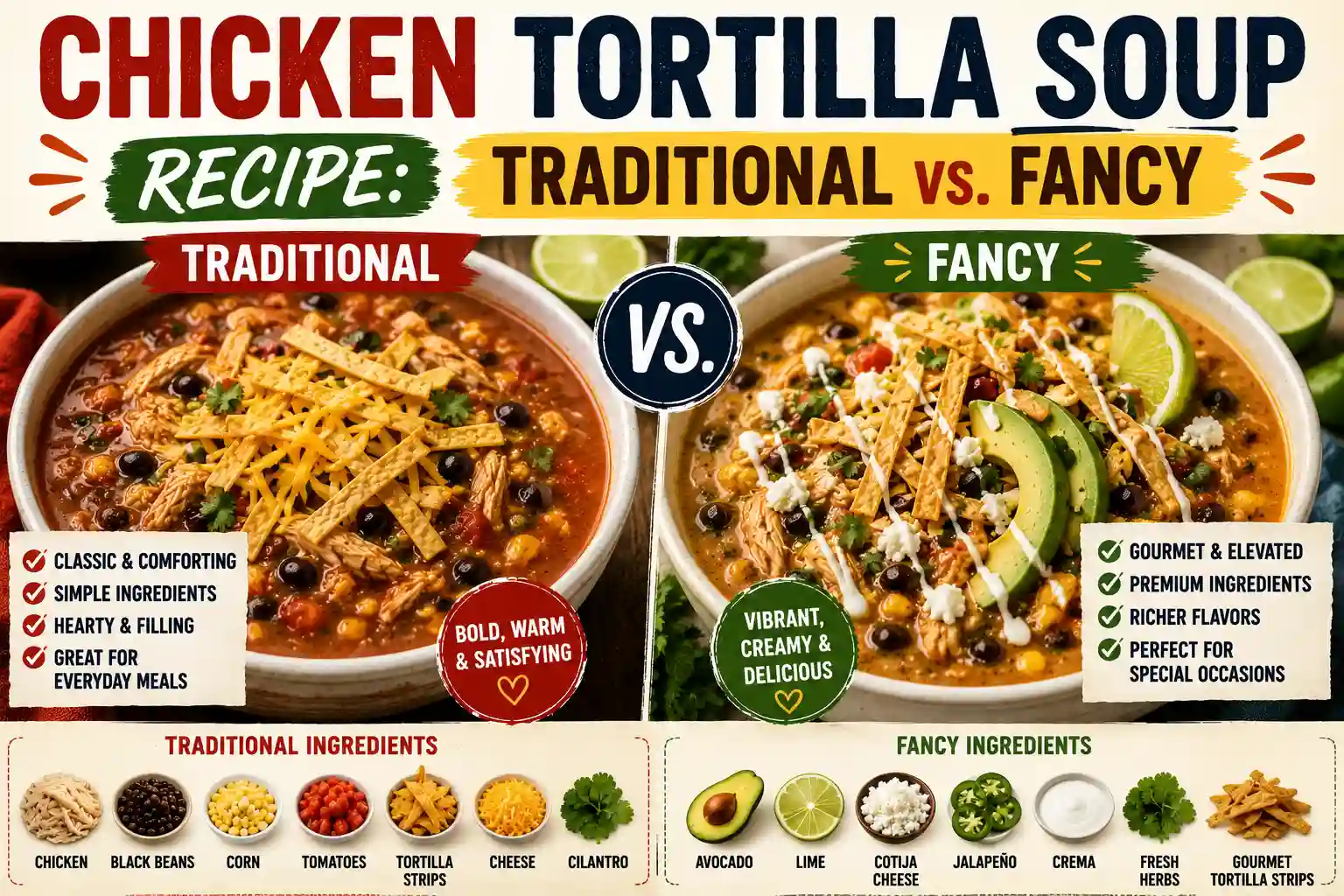 Perfect Chicken Tortilla Soup Recipe: Traditional vs. Fancy