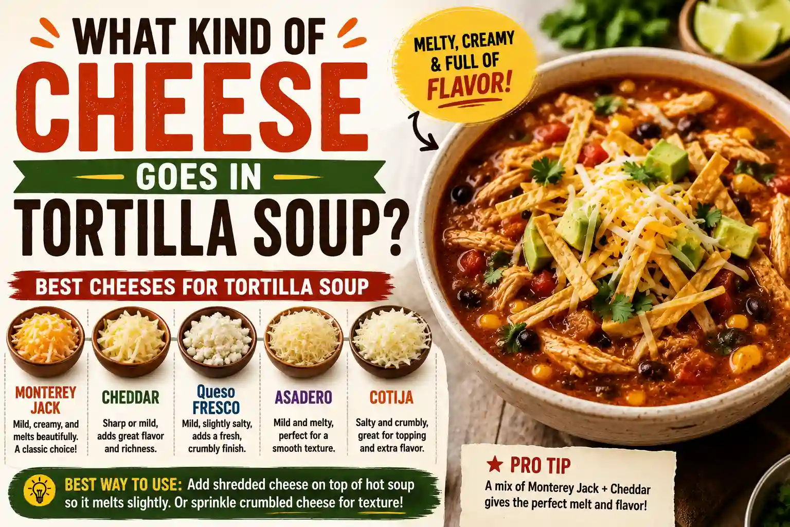 What Kind of Cheese Goes in Tortilla Soup Best Cheese Options