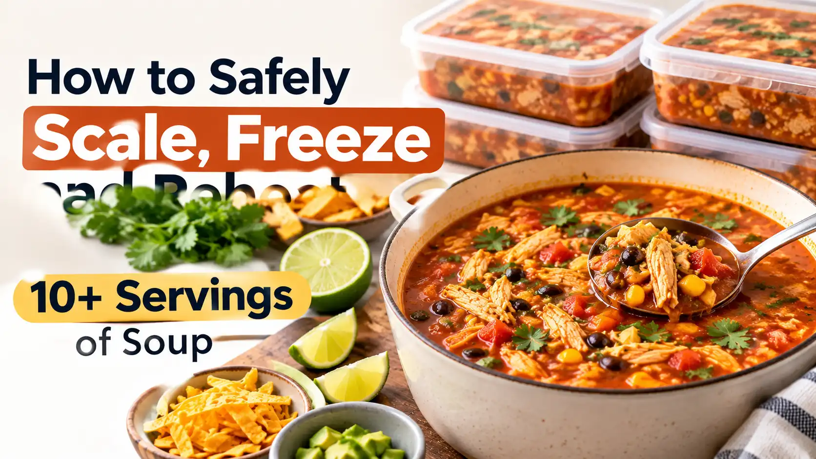 How to Safely Scale, Freeze, and Reheat 10+ Servings of Chicken Tortilla Soup